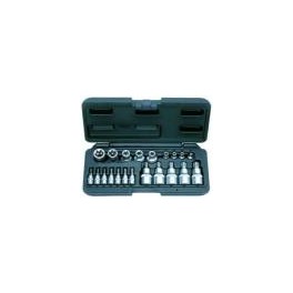 Coffret de douilles torx 1/4" et 1/2"