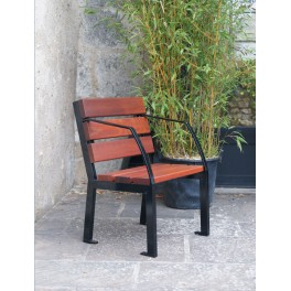 Fauteuil Silaos accoudoir "Classique"  bois acajou ou chêne clair