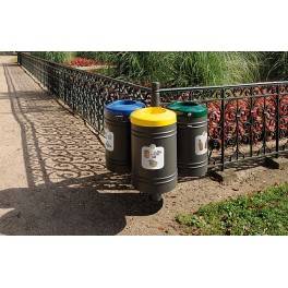 Corbeille de propreté complémentaire Guyenne pour tri sélectif sur pied latéral - 40L