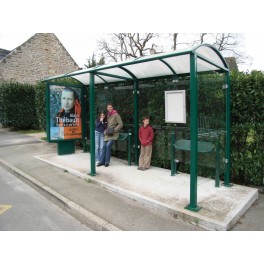  Station de bus 5000 mm avec un caisson d'information et un bardage