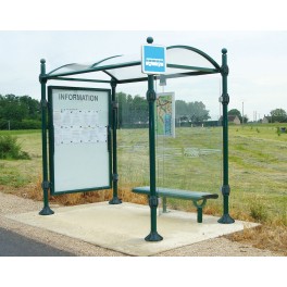 Station de bus Province 2500 mm avec une vitrine et un bardage latéral