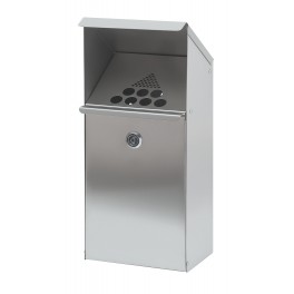 Cendrier mural H40 en inox avec auvent