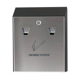 Cendrier smoker's station noir et gris - Rubbermaid