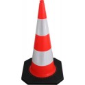 CONE DE SIGNALISATION 1000MM - 2 BANDE